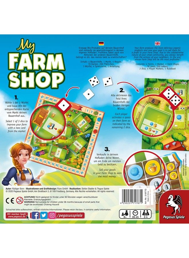 My Farm Shop Game By Pegasus Spiele 2 4 Players Games For Family 30 45 Mins Of Gameplay Games For Family Game Night Games For Kids And Adults Ages 8+ English Version