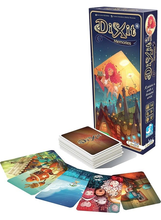 Dixit Memories Board Game Expansion ; Storytelling Game For Kids And Adults ; Fun Family Board Game ; Creative Kids Game ; Ages 8 And Up ; 3 6 Players ; Average Playtime 30 Minutes ; Made By Libellud