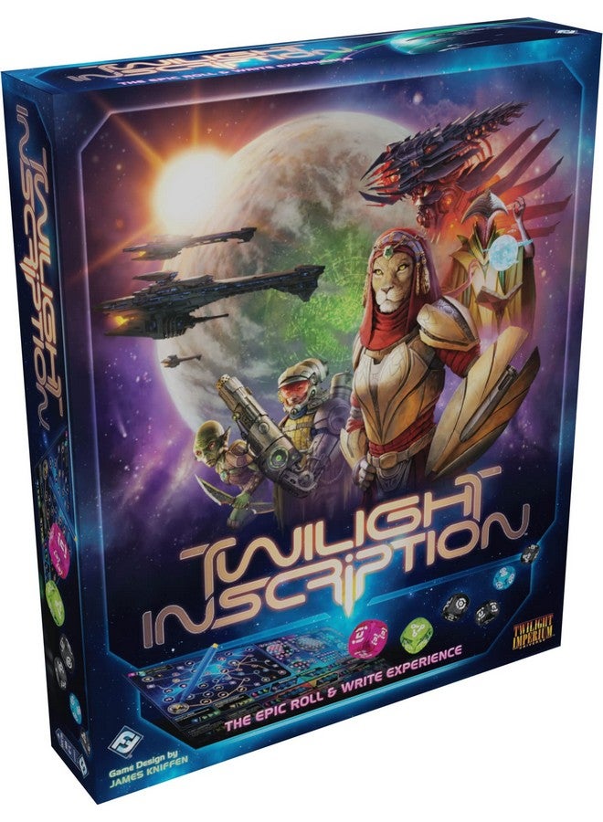 Twilight Inscription Board Game ; Scifi Strategy ; Twilight Imperium Adventure For Adults And Teens ; Ages 14+ ; 18 Players ; Average Playtime 90120 Minutes ; Made By Fantasy Flight Games