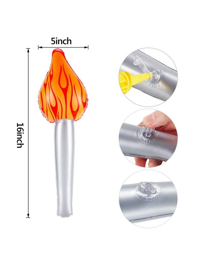 6 Pieces Inflatable Torch Fun Torch Inflates For Halloween Cosplay Medieval Luau Themed Party Sports Competitions 16 Inches