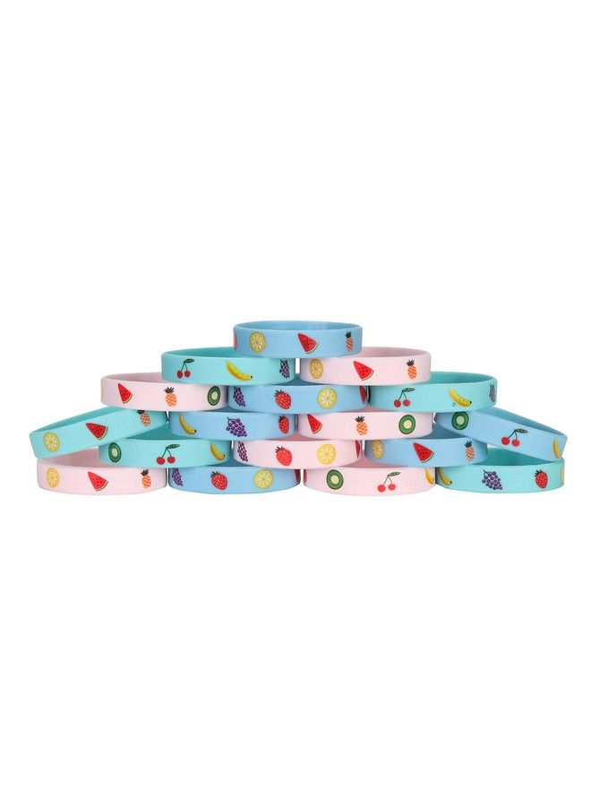 24 Pack Tutti Frutti Fruit Silicone Wristbands Bracelets Summer Tropical Fruit Themed Birthday Party Favors For Kids