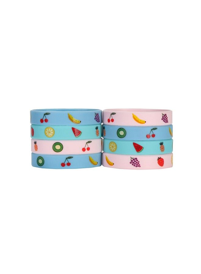 24 Pack Tutti Frutti Fruit Silicone Wristbands Bracelets Summer Tropical Fruit Themed Birthday Party Favors For Kids