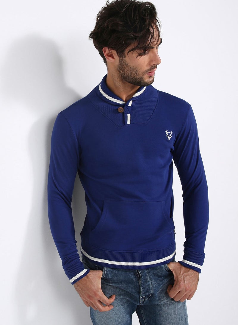 Turtle Neck Sweatshirt Blue