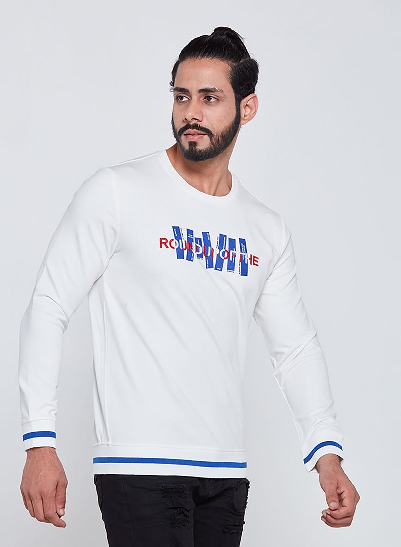 Solid Long Sleeve Sweatshirt White