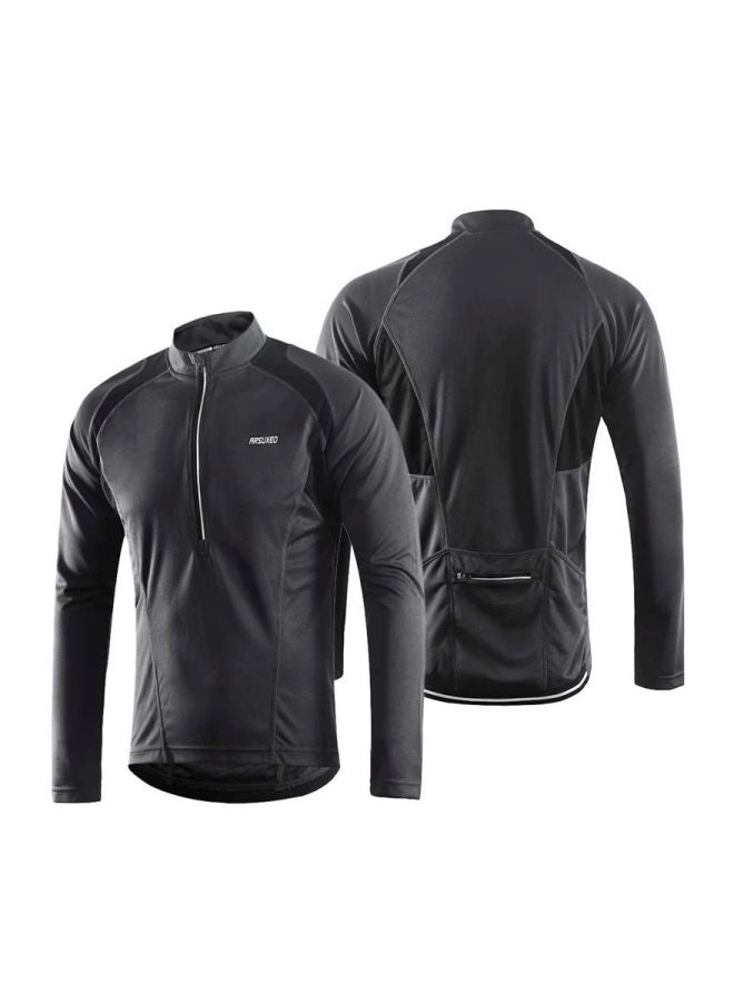 Long Sleeves Cycling Jersey Black