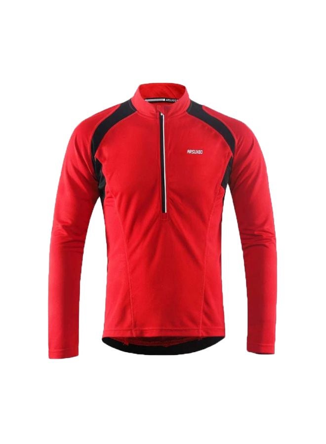 Long Sleeves Cycling Jersey Red