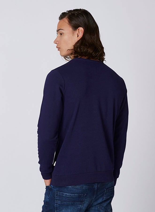 Cotton Long Slevees Sweatshirt Navy