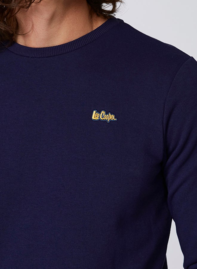 Cotton Long Slevees Sweatshirt Navy