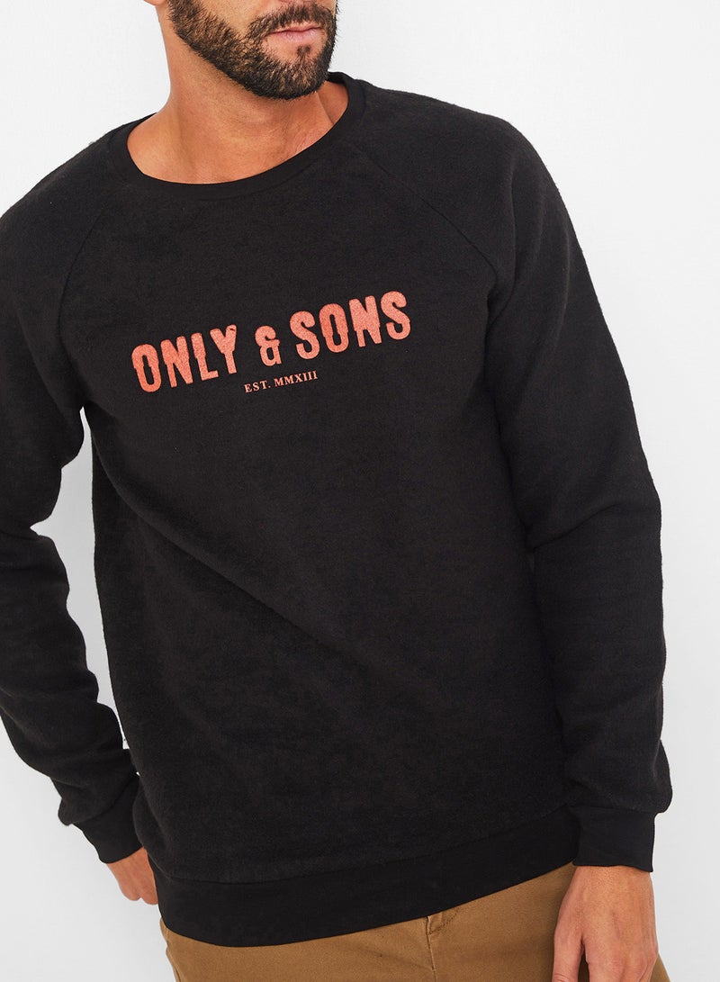 Raglan Sleeve Sweatshirt Black