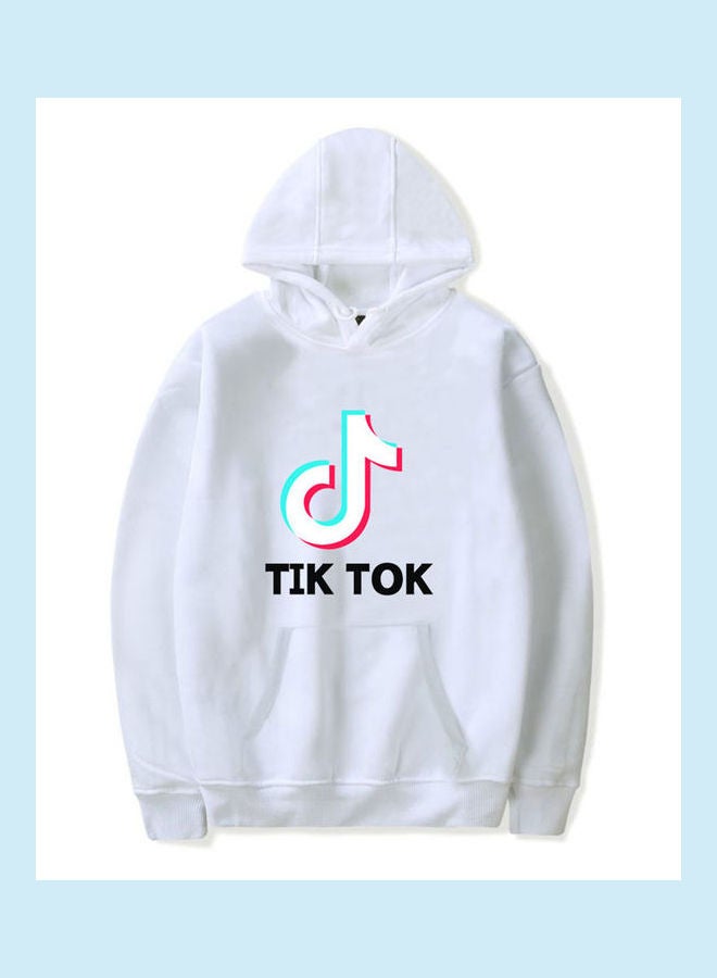 Tik Tok Printed Hoodie White/Black/Blue