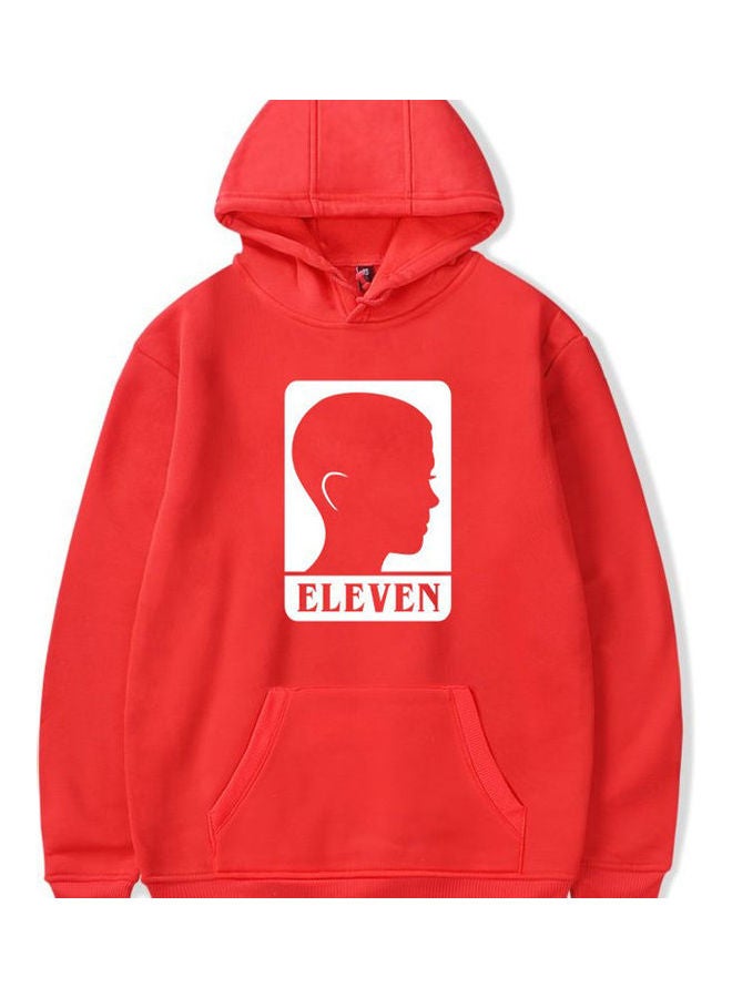 Fashion Stranger Things Printing Thickening Casual Pullover Hoodie Tops Red