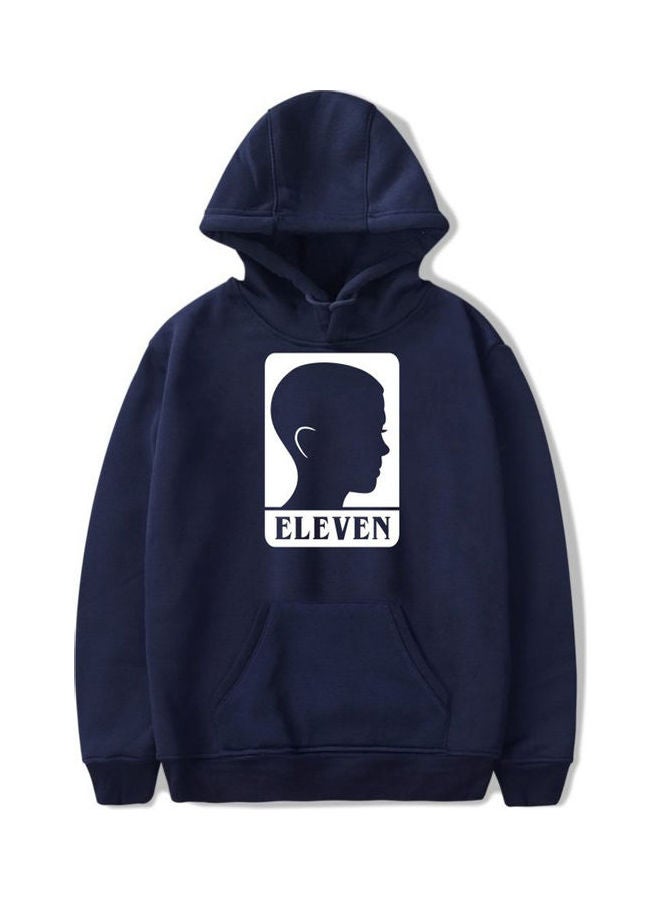 Fashion Stranger Things Printing Thickening Casual Pullover Hoodie Tops Dark Blue