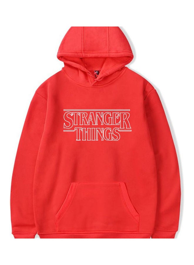 Fashion Stranger Things Printing Thickening Casual Pullover Hoodie Tops Red