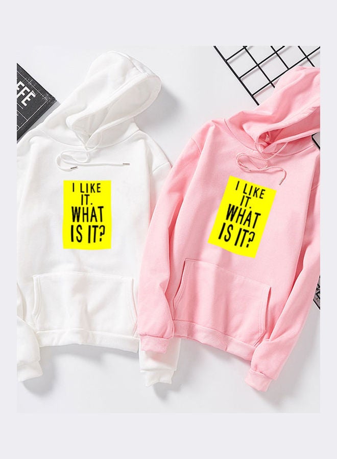 Couple Fleece Loose Thickened Long Sleeve Pocket Sweatshirts Hoodie Pink