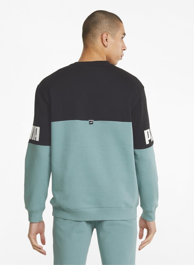 Power Colour-Blocked Mens Crew Neck Sweatshirt