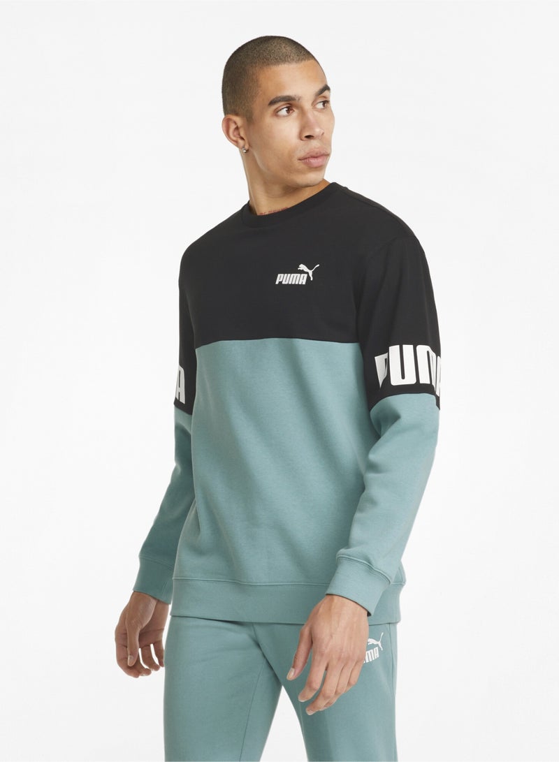 Power Colour-Blocked Mens Crew Neck Sweatshirt