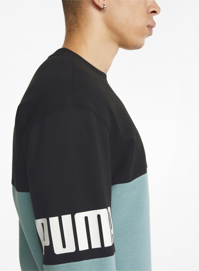 Power Colour-Blocked Mens Crew Neck Sweatshirt