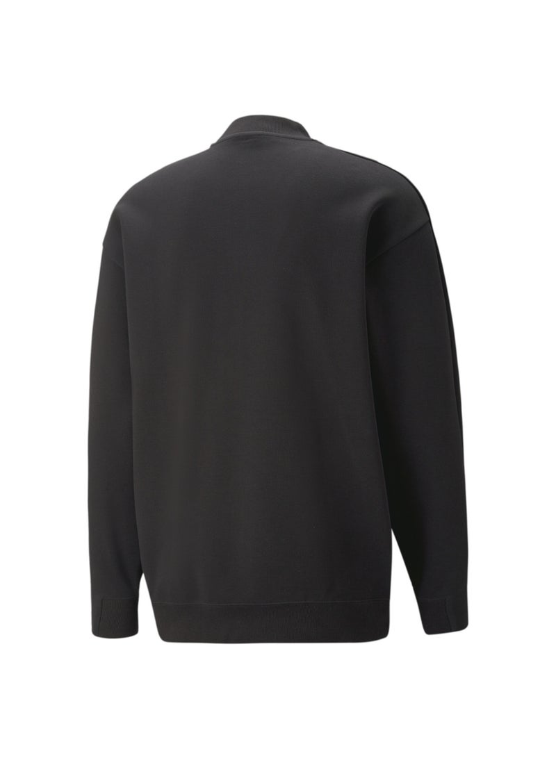 T7 Mens Mock Neck Crew Sweatshirt