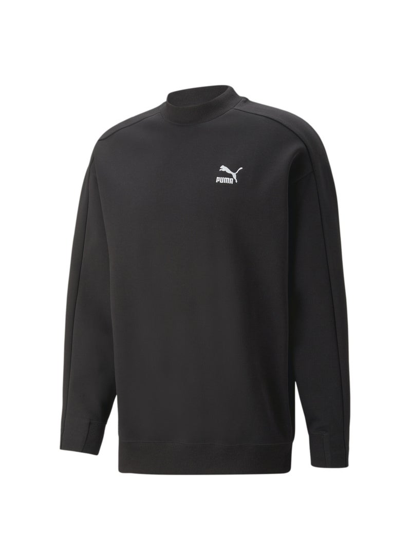 T7 Mens Mock Neck Crew Sweatshirt