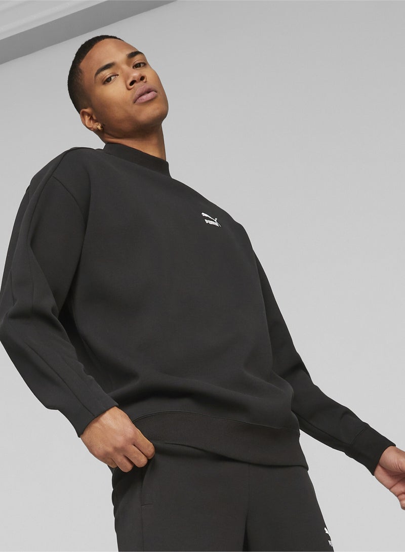 T7 Mens Mock Neck Crew Sweatshirt