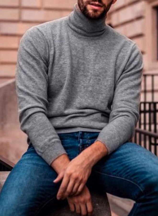 Knitted Pullover Sweater Grey