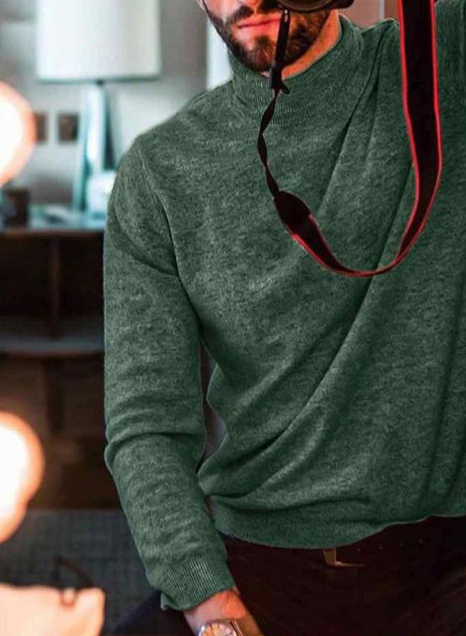 Knitted Pullover Sweater Green