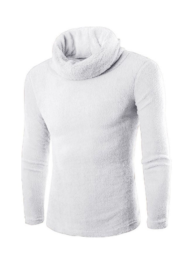 Slim Pullover Long Sleeves And High Collar Sweater Solid Color Base Shirt Black