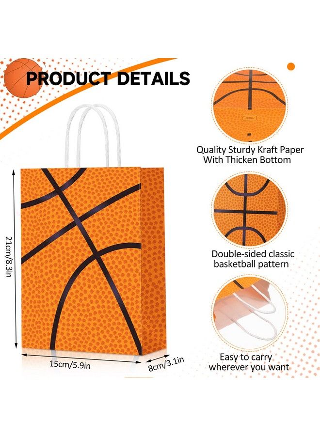 Basketball Party Bags Baseball Gift Goodie Favor Bags Basketball Treat Candy Goody Bags Party Decorations Basketball Birthday Bag With Handle For Kids Basketball Theme Birthday Party Supplies (30 Pcs)