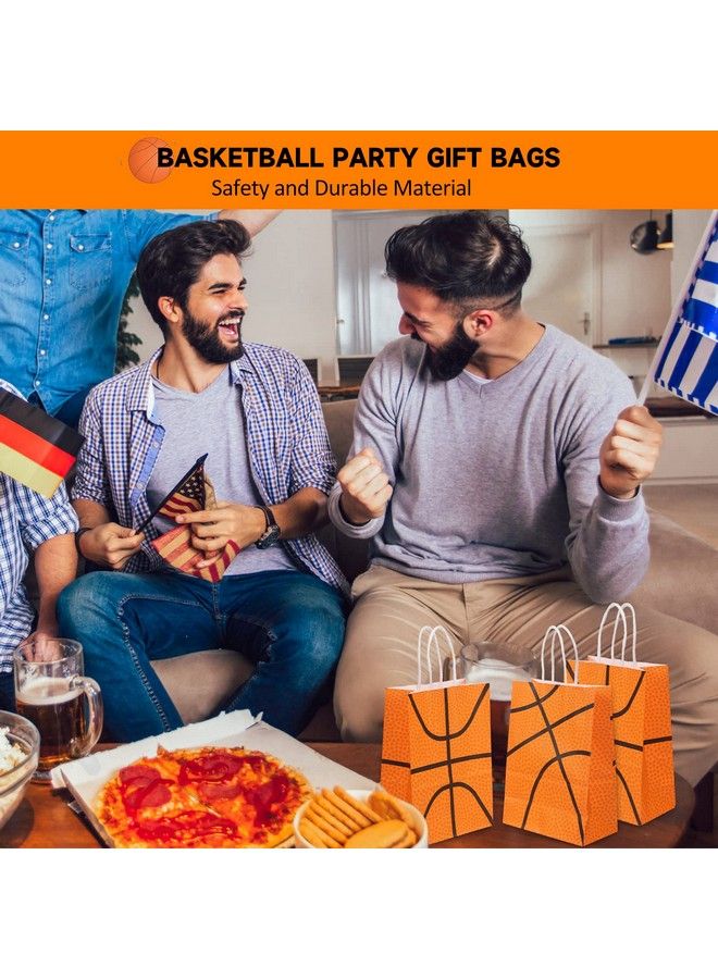 Basketball Party Bags Baseball Gift Goodie Favor Bags Basketball Treat Candy Goody Bags Party Decorations Basketball Birthday Bag With Handle For Kids Basketball Theme Birthday Party Supplies (30 Pcs)