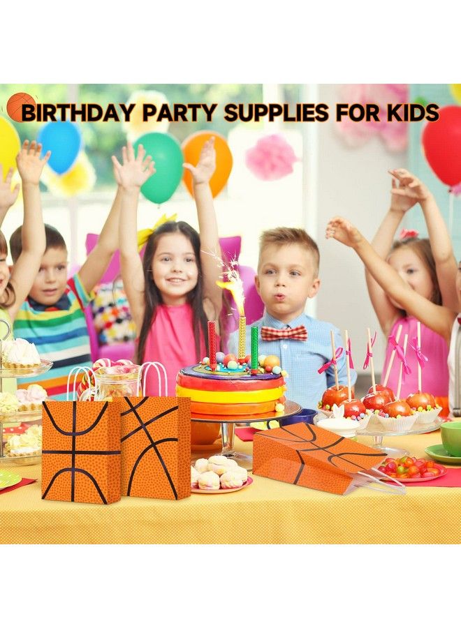 Basketball Party Bags Baseball Gift Goodie Favor Bags Basketball Treat Candy Goody Bags Party Decorations Basketball Birthday Bag With Handle For Kids Basketball Theme Birthday Party Supplies (30 Pcs)