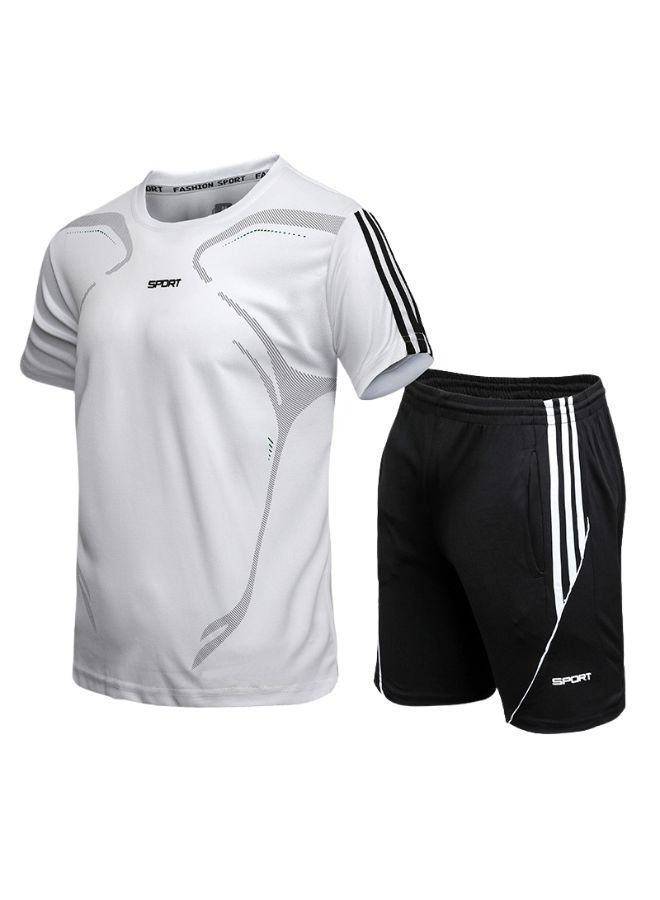 Men's Short and T-shirt Tracksuit Sports Suit Activewear Set
