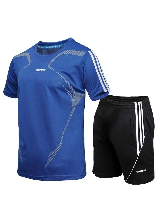 Men's Short and T-shirt Tracksuit Sports Suit Activewear Set
