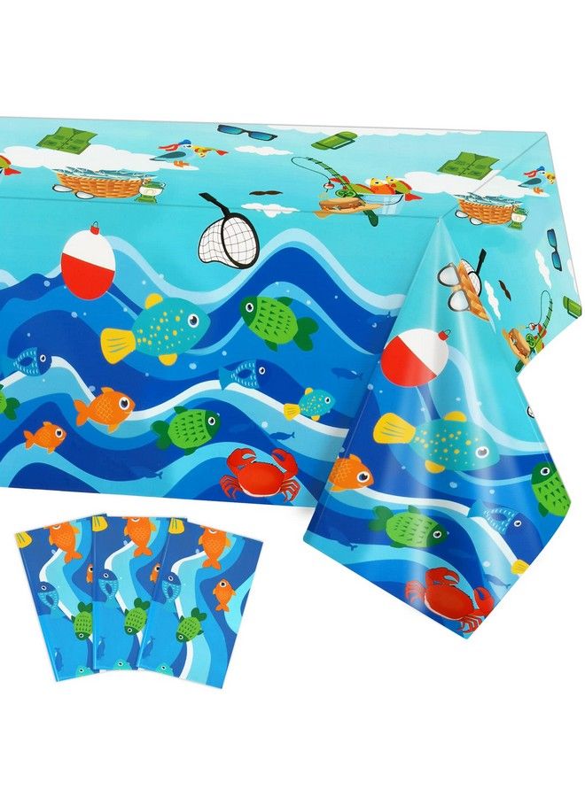 3 Pack Gone Fishing Tablecloths For O Fish Ally One Birthday Decorations Disposable Plastic Rectangle Little Fisherman Table Cover For Summer Beach Pool Fishing Themed Birthday Party Supplies 51