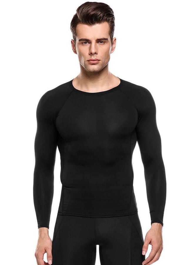 Wicking Breathable Compression Sportswear Shirt Black