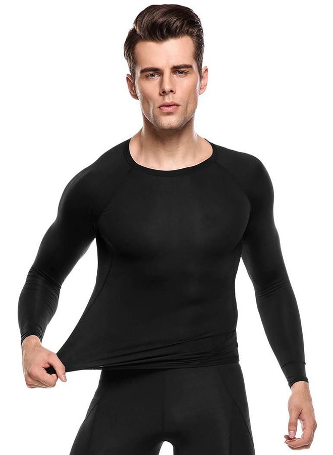 Wicking Breathable Compression Sportswear Shirt Black