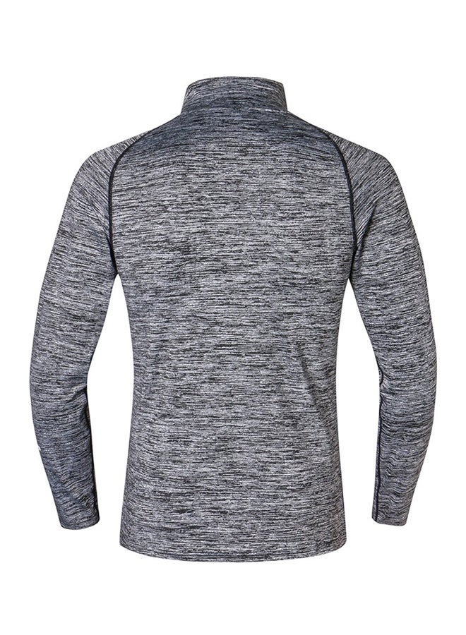 High Neck Breathable T-Shirt Grey