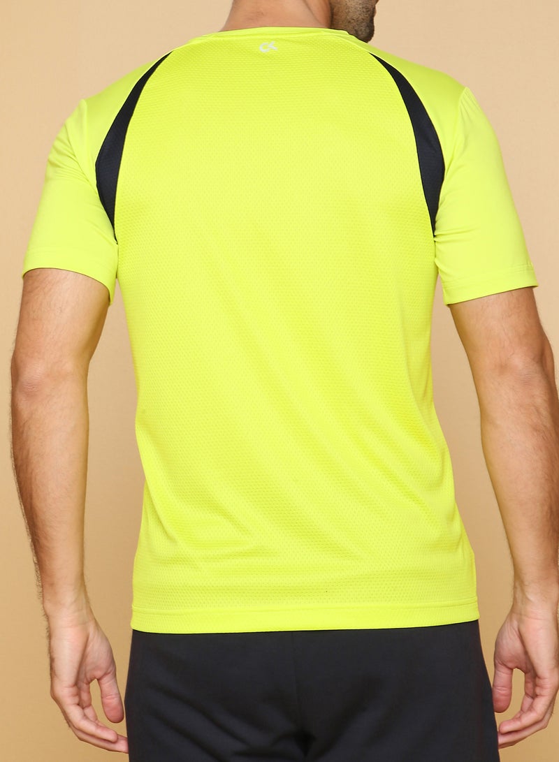 Mesh Panel Detail T-Shirt Sulphur Spring