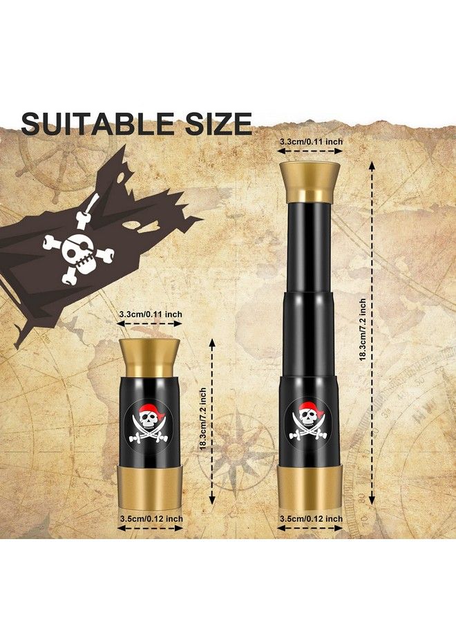 2 Pieces Plastic Pirate Telescope Toy For Children Mini Portable Adjustable Retro Telescope Mini Plastic Pirate Captain Monocular Telescopes Toy For Party Favor Supplies Bronze And Black