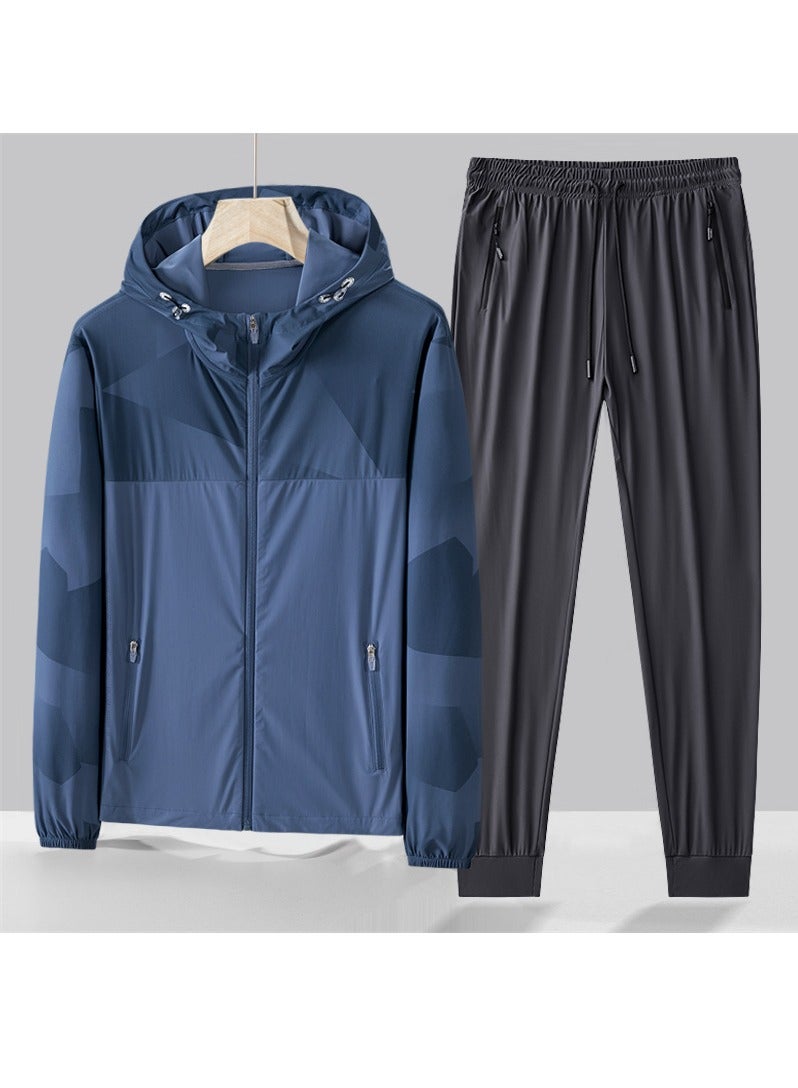 Loose Fitting Ice Silk Pants Quick Drying Sports Set