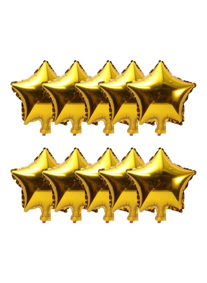 10-Piece Five-pointed Star Foil Balloon 10inch