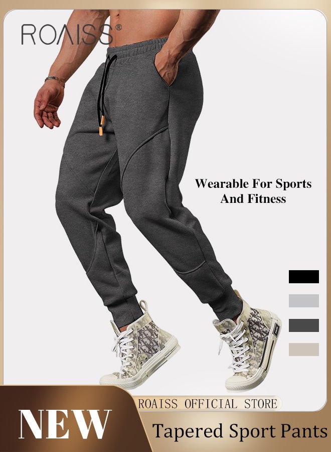 Men Outdoor Sports Sweatpants Tapered Leg Joggers for Fitness Running and Outdoor Adventures Ideal Training and Casual Wear