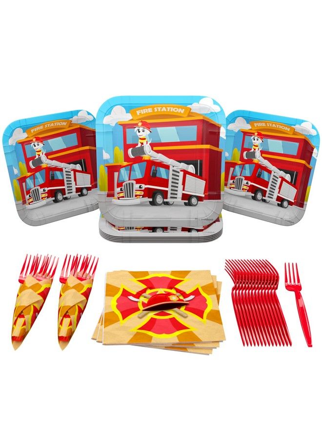 Firefighter Value Party Supplies Pack (60 Pieces For 20 Guests) Fireman Party Plates And Napkin Fire Truck Birthday Boy Birthday Party Decorations Firefighter Theme Party Blue Orchards