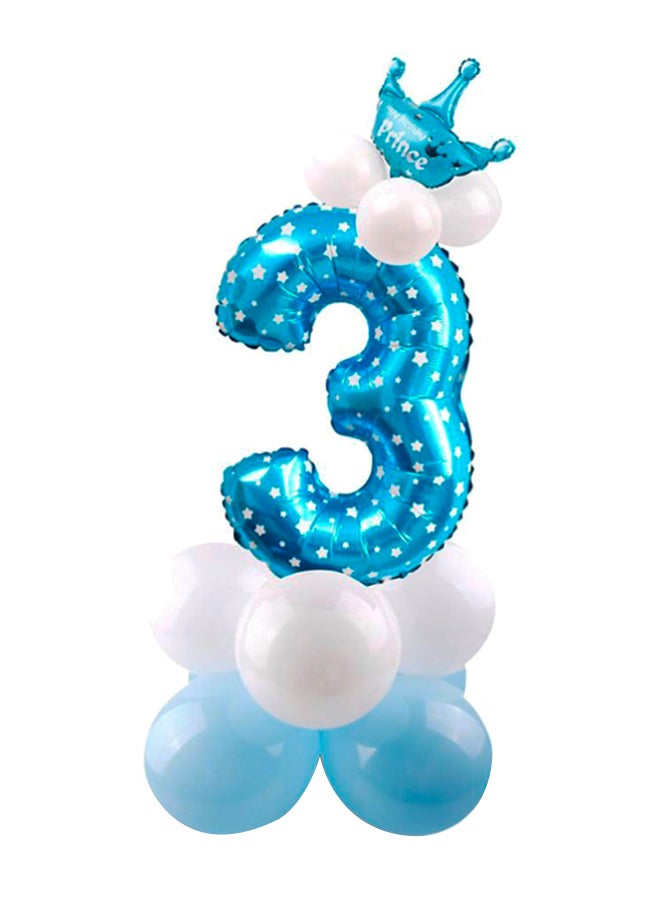 14-Piece Number 3 Shaped Party Balloon Set 32inch