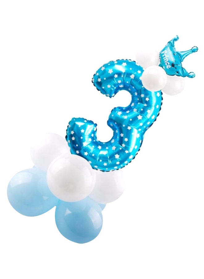 14-Piece Number 3 Shaped Party Balloon Set 32inch