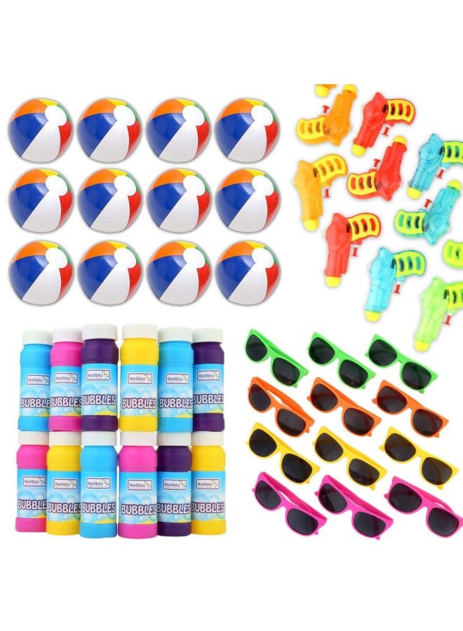 Mega Pool Party And Beach Party Favors Bulk Pack Of 48 Summer Fun Toy Mega Assortment Of Kids Toys Includes Kids Sunglasses Party Favors Inflatable Beach Balls Water Gun Squirts And Bubbles