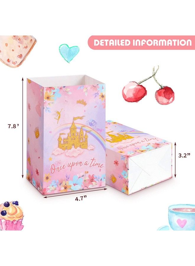 16 Pcs Princess Party Favor Bags Princess Goodie Candy Bags Decorations Pink Castle Treat Bags With 16 Princess Stickers For Birthday Baby Shower Party Supplies