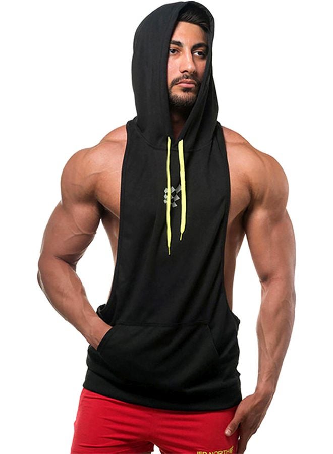 Hooded Neck Training Vest Black