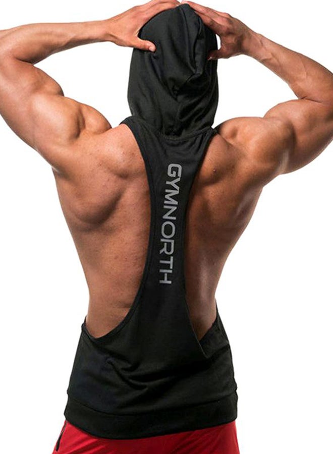 Hooded Neck Training Vest Black