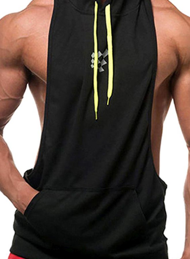 Hooded Neck Training Vest Black