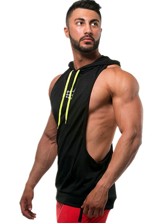 Hooded Neck Training Vest Black